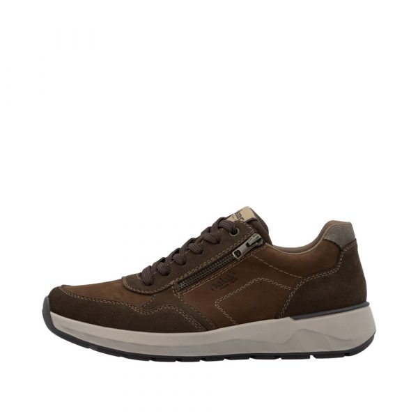 Chaussure homme Cuir Lacet + fermeture éclair Semelle épaisse Grande largeur RIEKER 11500 coloris marron – Image 4