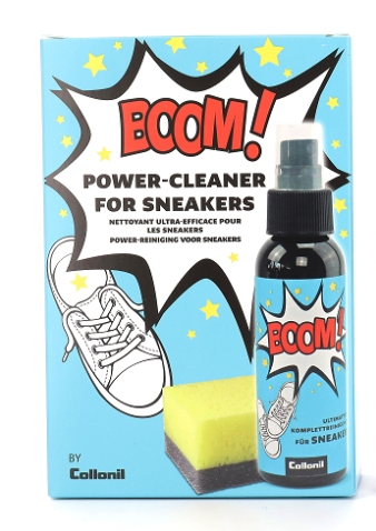Nettoyage complet pour toutes les baskets Entretien des chaussures spray avec éponge Nettoyant pour tous les matériaux sneakers, chaussures, bottes, vêtement, sac, sac à dos Kit de cirage COLLONIL BOOM ! – Image 2
