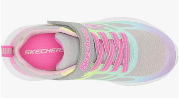 Tennis fillette toile ultra-légère multicolore lacets élastiqués + velcro SKECHERS