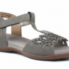 Sandale plate femme à velcro pointure 35 Coloris gris RIEKER K2258