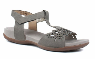 Sandale plate femme à velcro pointure 35 Coloris gris RIEKER K2258