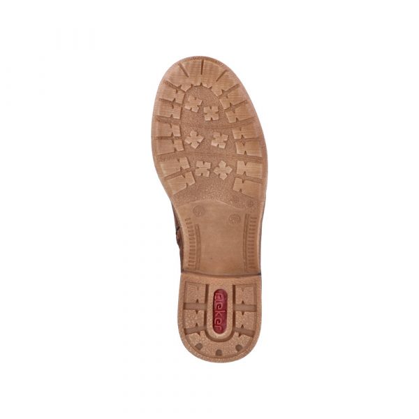 Botte femme Talon carré Doublure chaude Imperméable Mi-botte dame Mollet large RIEKER 94692-24 coloris marron – Image 6