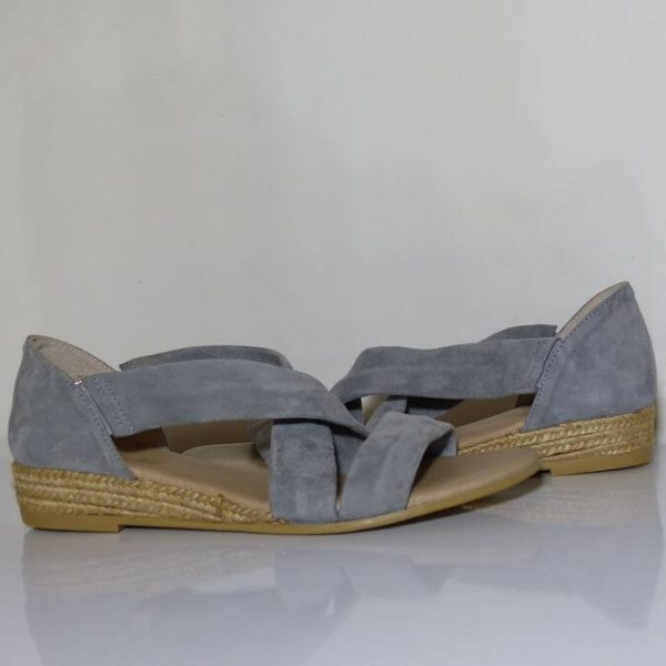 Sandales cuir femme brides souples talon légèrement compensé coloris gris PINAZ