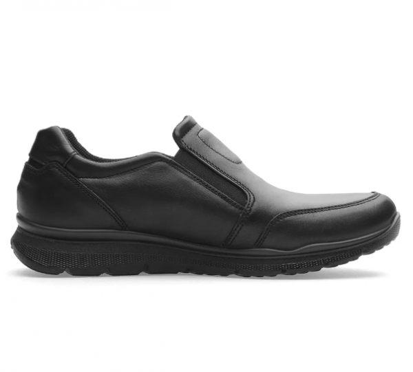 Mocassin homme Élastiqué côtés Membrane GORE TEX imperméable Doublure chaude ARA Benjo Coloris noir. Vue du profil intérieur d'une chaussure gauche