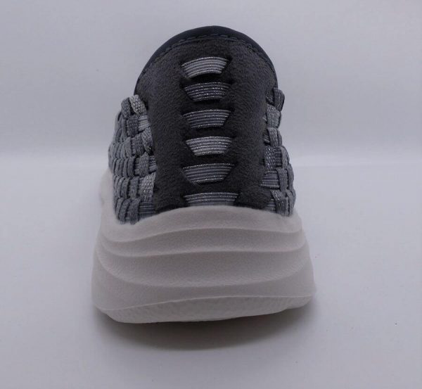 Chaussure extensible basket basse femme tressé élastique à enfiler coloris gris ou beige ROCK SPRING