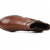 Boots chelsea femme zip intérieur doublure chaude talon plat RIEKER coloris marron. Vue de dessus d'une chaussure droite.