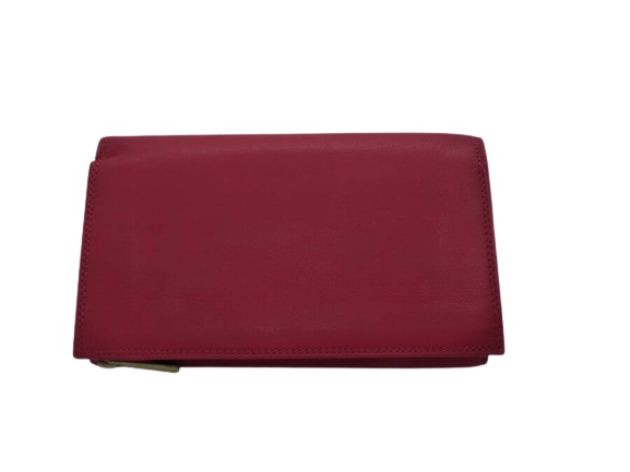 Portefeuille cuir femme compagnon multipoches forme rectangulaire coloris rouge KATANA