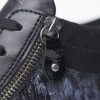 Boots plate cuir femme lacets+zip semelle épaisse doublure chaude REMONTE noir multi. Détail zip