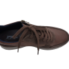 Chaussures cuir tennis homme lacets+zip chaussant confort IMAC coloris marron. vue de dessus d'une chaussure gauche