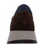 Chaussures cuir tennis homme lacets+zip chaussant confort IMAC coloris marron. Vue arrière d'une chaussure gauche.