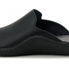 Chaussures mules cuir homme chaussant large semelle ergonomique SEMELFLEX comte noir. Vue côté intérieur chaussure mule droite.