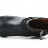 Bottines femme cuir petit talon fantaisie fermeture éclair décor tresses cuir et clous métal PIKOLINOS Calafat W1Z-8521 noir. Vue de dessus d'une chaussure droite.