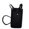 Sac Pochette Porte Téléphone Portefeuille Katana cuir avec bandoulière réglable et amovible KATANA deux coloris cognac ou noir. Vue d'ensemble d'un sac noir.