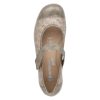 Ballerines femme Velcro Talon compensé Semelle intérieure amovible matière extensible très souple REMONTE or doux. Vue de dessus d'une chaussure gauche.