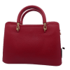 Sac à main femme Multi poches Simili cuir souple Poignées + lanière amovible FLORA&CO PARIS Coloris rouge. Vue arrière du sac.