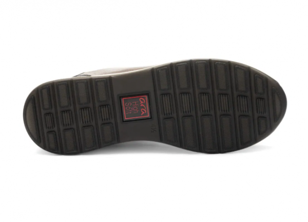 Basket femme cuir souple semelle épaisse confortable grande largeur A enfiler ARA 1224836-15 OSAKA Coloris noir/bronze. Vue de la semelle de dessous d'une chaussure droite.