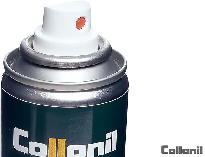 Imperméabilisant Chaussures Nubuk Velours Cuir Daim Bombe spray 200 ml Collonil coloris Transparent. Vue de l'embout de la bombe aéroso