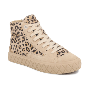 Baskets montantes femme Dessus cuir Fermeture éclair+lacet Talon plat Boots dame PALLADIUM Palla Ace Chukka Coloris camel ou beige imprimé léopard